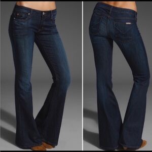 Hudson Women’s Flare Jeans Size 27 Back Flap Distressed Dark Rinse Perfect!